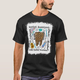 T-shirt Typographie de l'aide dentaire Leopard Dents Denta
