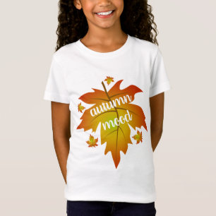 T-Shirt Typographie de l'humeur d'automne feuille d'érable