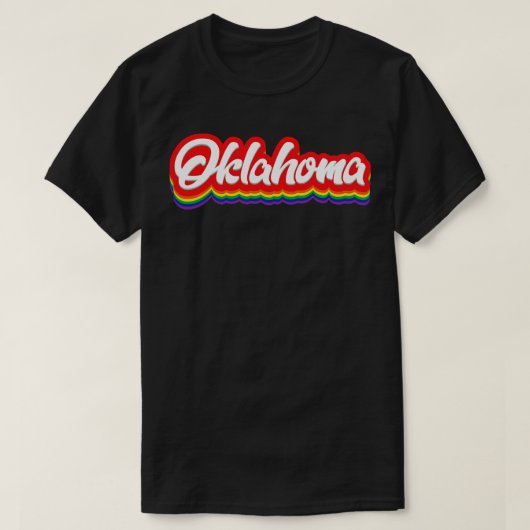 T-shirt Typographie de l'Oklahoma Rainbow (Design devant)