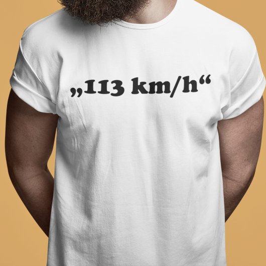 T-shirt Typographie de l'oldtimer 2cv 113 kmh