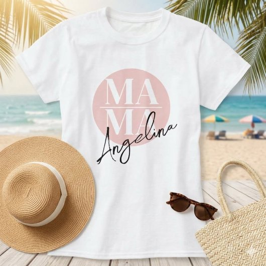 T-shirt Typographie de nom de script coup de pinceau perso