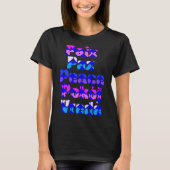 T-shirt Typographie de paix multilingue avec des cœurs pas (Devant)