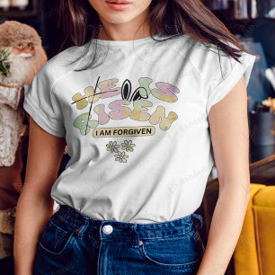 T-shirt Typographie de Pâques pastel Motif religieux