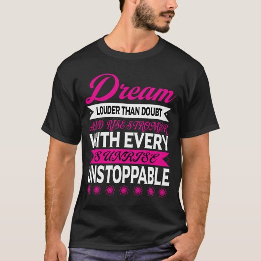 T-shirt Typographie de rêve moderne (Devant)