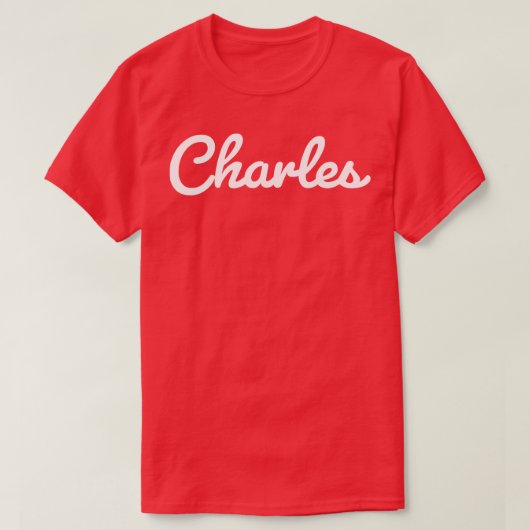 T-shirt Typographie de script cursive Charles Texte blanc (Design devant)