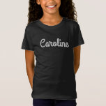 T-Shirt Typographie de script minimaliste mou Nom noir bla<br><div class="desc">Typographie de script minimaliste de magret personnalisé Nom Black White Graphic Tee</div>