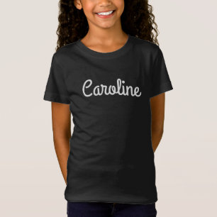 T-Shirt Typographie de script minimaliste mou Nom noir bla