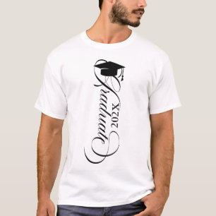 T-shirt Typographie de script noir élégant