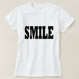 T-shirt Typographie de slogan noir SMILE
