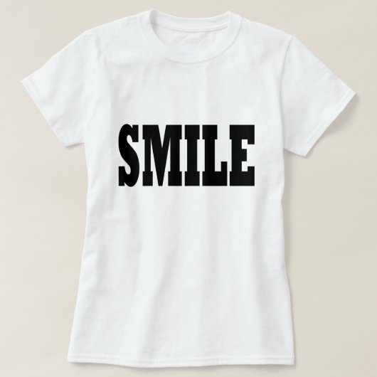 T-shirt Typographie de slogan noir SMILE (Design devant)