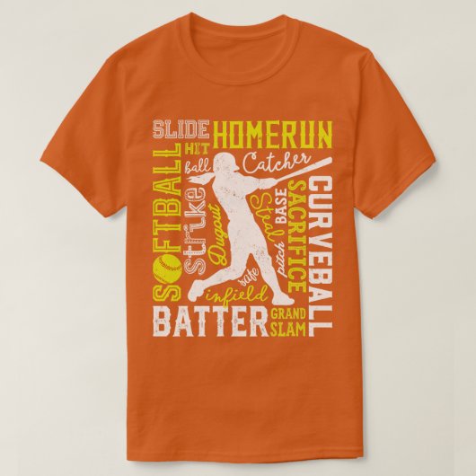 T-shirt Typographie de softball Softball pour hommes garço (Design devant)