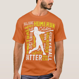 T-shirt Typographie de softball Softball pour hommes garço