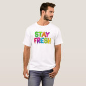 T-shirt typographie de style graffiti 'RESTEZ FRESH' (Devant entier)