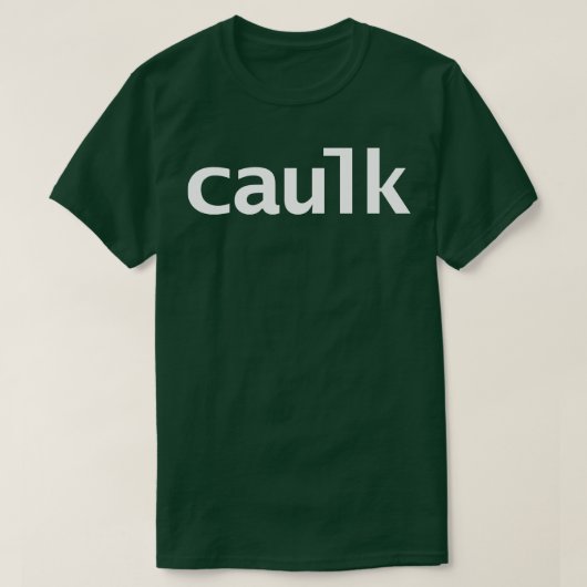 T-shirt Typographie de texte blanc minimal caulk (Design devant)