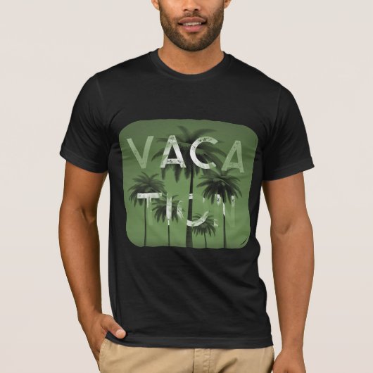 T-shirt Typographie de vacances Graphisme Vert Blanc T-shi (Devant)