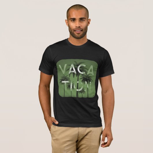 T-shirt Typographie de vacances Graphisme Vert Blanc T-shi (Devant entier)