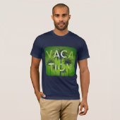 T-shirt Typographie de vacances Graphisme Vert Blanc T-shi (Devant entier)