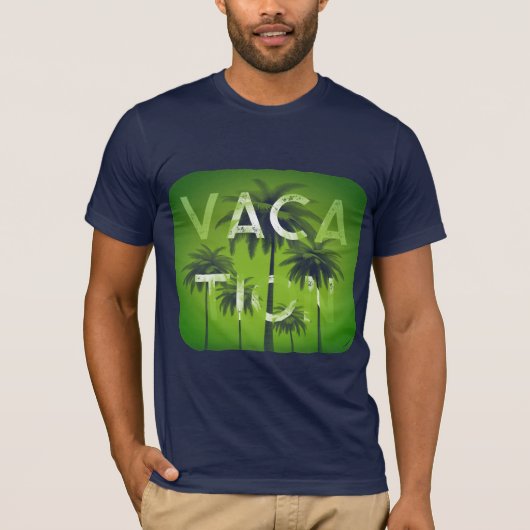 T-shirt Typographie de vacances Graphisme Vert Blanc T-shi (Devant)