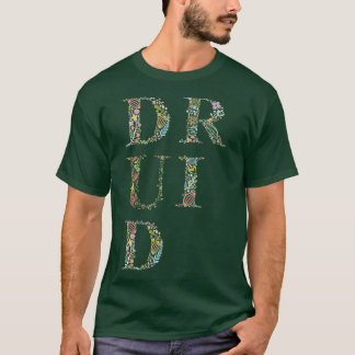 T-shirt Typographie des fleurs druides