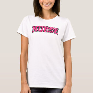 T-shirt Typographie d'infirmière à pois roses