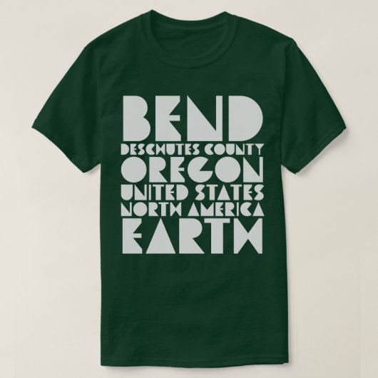 T-shirt Typographie du comté de Bend Oregon Deschutes (Design devant)