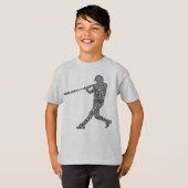 T-shirt Typographie du joueur de baseball de softball (Devant entier)