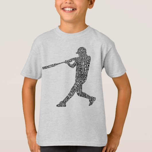 T-shirt Typographie du joueur de baseball de softball (Devant)