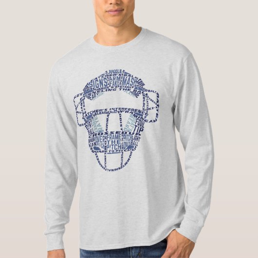 T-shirt Typographie du masque de baseball (Devant)