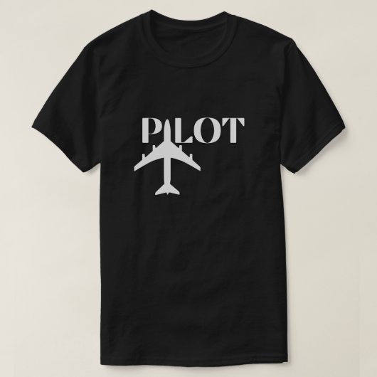 T-shirt Typographie du pilote & avion, Aviation, Minimalis (Design devant)