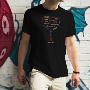 T-shirt Typographie du verre de vin moderne