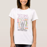 T-shirt Typographie du yoga<br><div class="desc">yoga, méditation, âme du corps mental, spa, nouvel âge, texte, typographie, design, yoga, yoga, vie, avec, flux, citation, disant, pilates, exercice, positif, motivant, édifiant, cool, esprit SOUL méditation LOVE ahimsa PEACE vinyasa BREATHE cakras MIND mudras SATYA inspirer STRENGA HT namaste BRAHMAN samadhi ASANAS ashram MANTRA spa, nouvel âge, texte, typographie...</div>