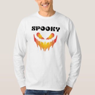 T-shirt Typographie effrayante Halloween Manches longues b