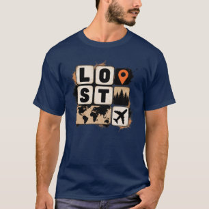 T-Shirt Typographie Émotionnelle Minimale Perdu