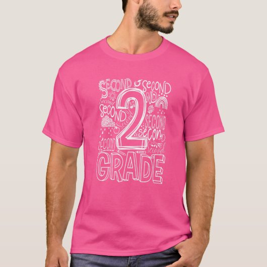 T-shirt Typographie Enseignant d'équipe de 2e année (Devant)