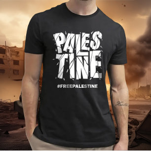 T-shirt Typographie fêlée de Free Palestine