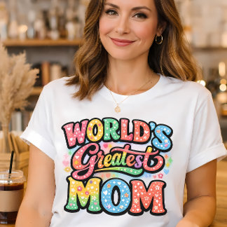 T-shirt Typographie Florale Rétro « Plus Grande Maman du M