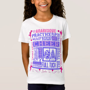 T-Shirt Typographie guerrière en rose et violet T