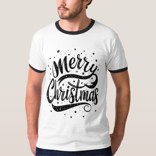 T-shirt Typographie Joyeux Noël (Devant)