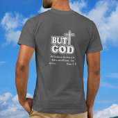 T-shirt Typographie 'mais Dieu' verset Bible Grey Personna