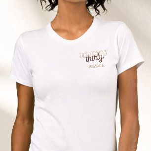 T-shirt Typographie Marron Dirty Thirty 30e Fête d'Anniver