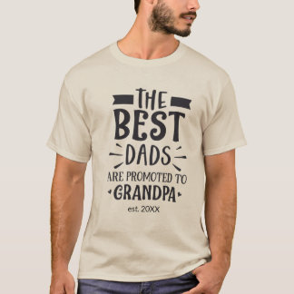 T-shirt Typographie meilleur papa promu à grand-père sur m