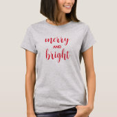 T-shirt Typographie Merry Et Bright (Devant)