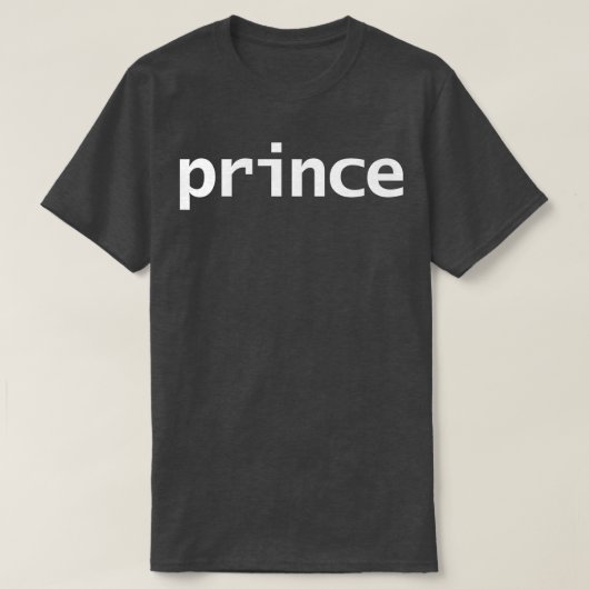 T-shirt Typographie minimale Prince Texte blanc (Design devant)