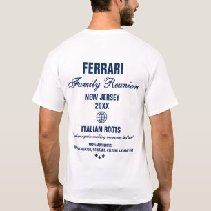 T-shirt Typographie moderne Famille Réunion Blanc Marine B