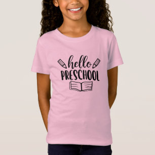 T-Shirt Typographie moderne Hello pré-école