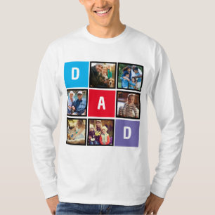 T-shirt Typographie moderne personnalisée Papa Photo Colla