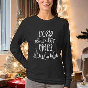 T-shirt Typographie moderne Vibes d'hiver confortables