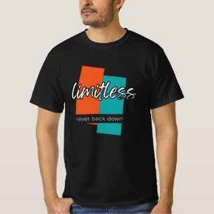 T-shirt Typographie Motivationnelle Limitless Never Back D