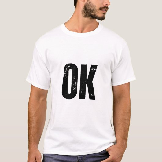 T-shirt Typographie noir et blanc "Ok" (Devant)