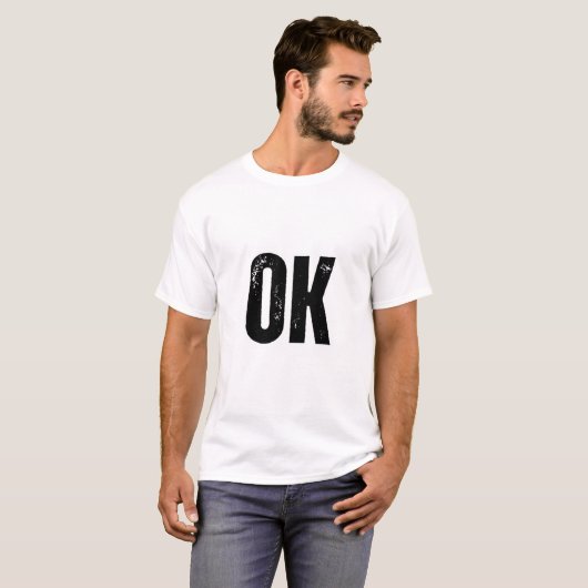T-shirt Typographie noir et blanc "Ok" (Devant entier)